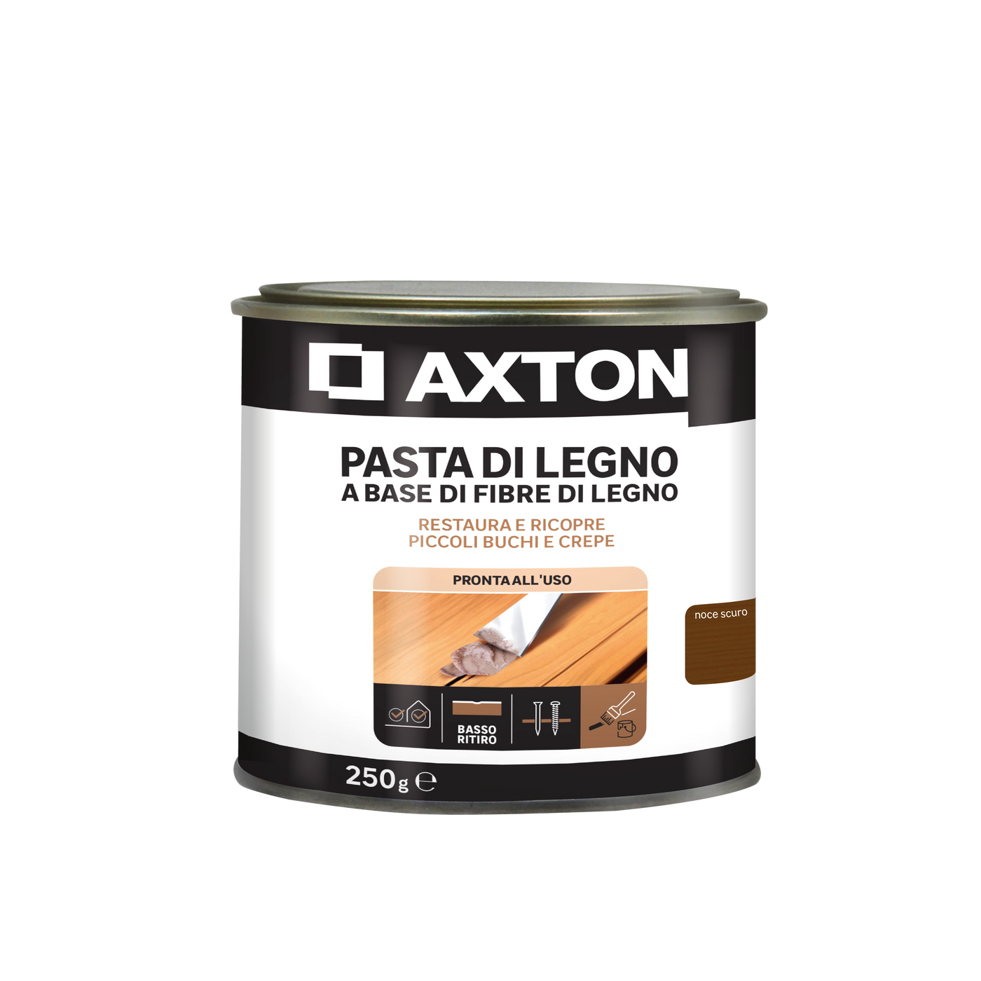 Axton wood filler paste, dark walnut, 250g