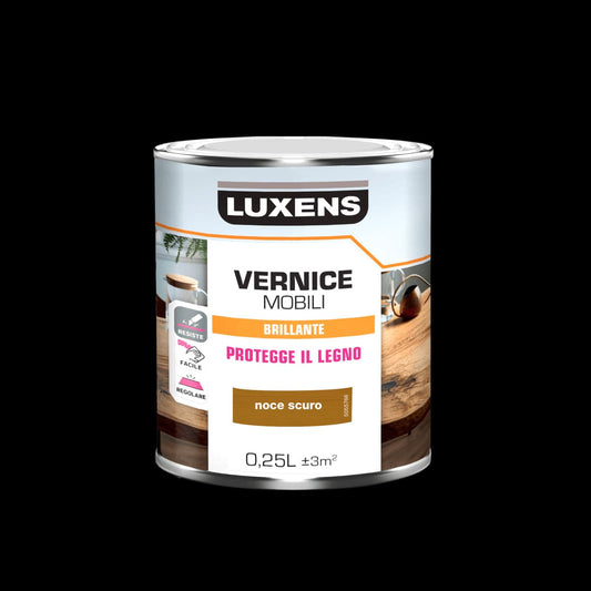 Bricocenter GLOSS DARK WALNUT WOOD VARNISH 0.25 LT LUXENS