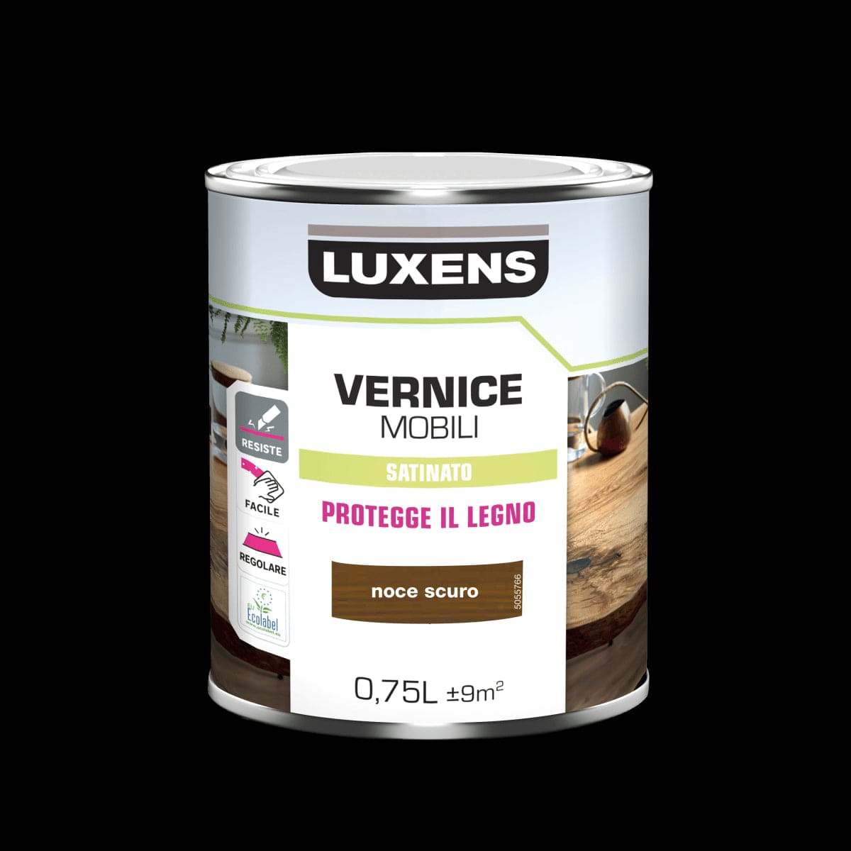 Bricocenter WOOD VARNISH DARK WALNUT SATIN 0.75 L LUXENS