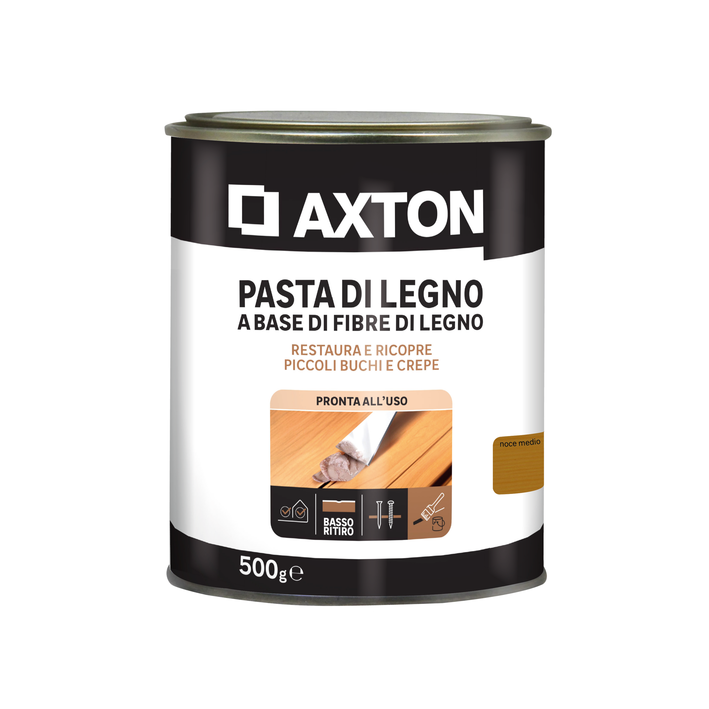 Axton wood filler paste, medium walnut, 500g