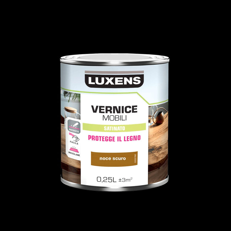 Bricocenter WOOD VARNISH DARK WALNUT SATIN 0.25 L LUXENS