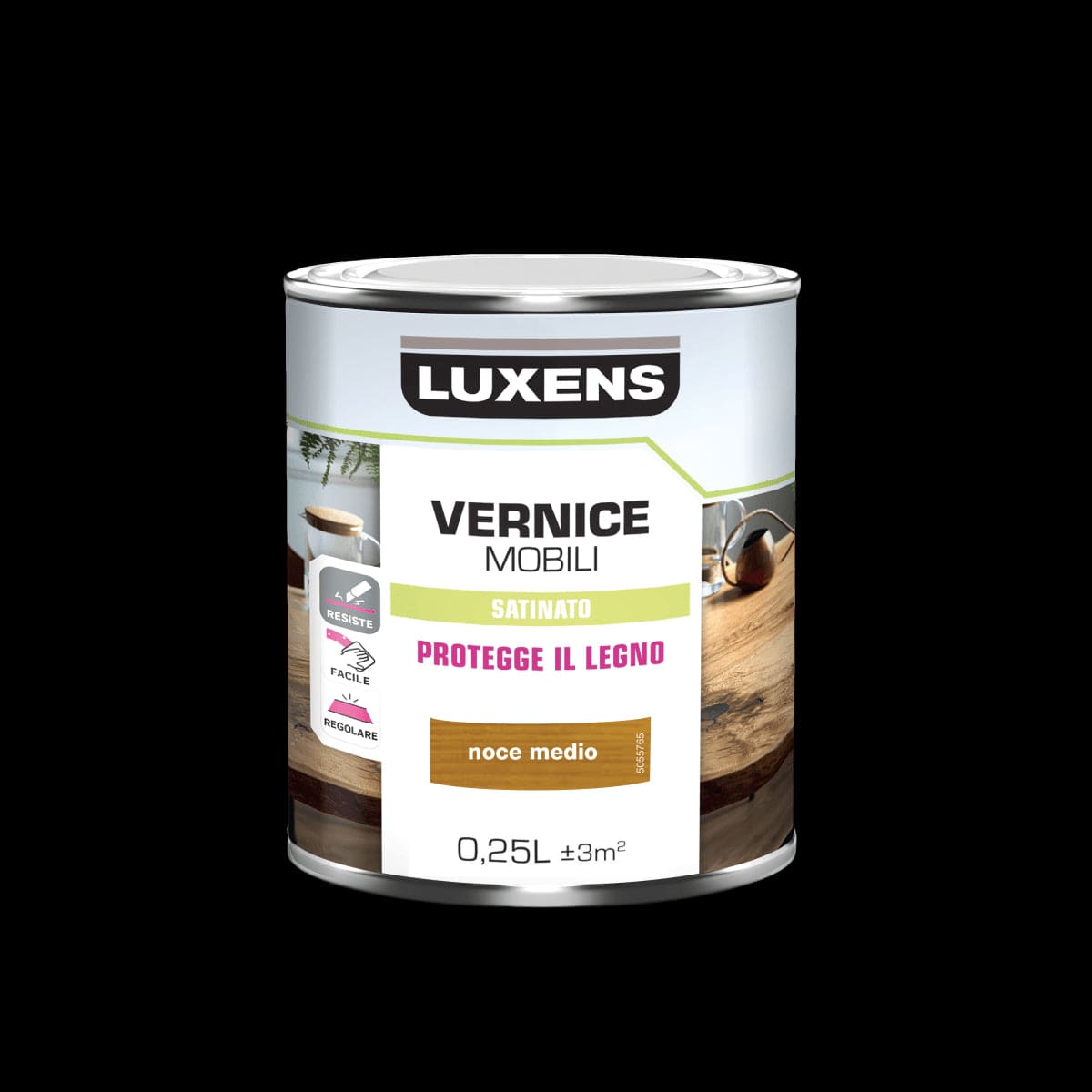 Bricocenter WOOD VARNISH MEDIUM WALNUT SATIN 0.25 L LUXENS