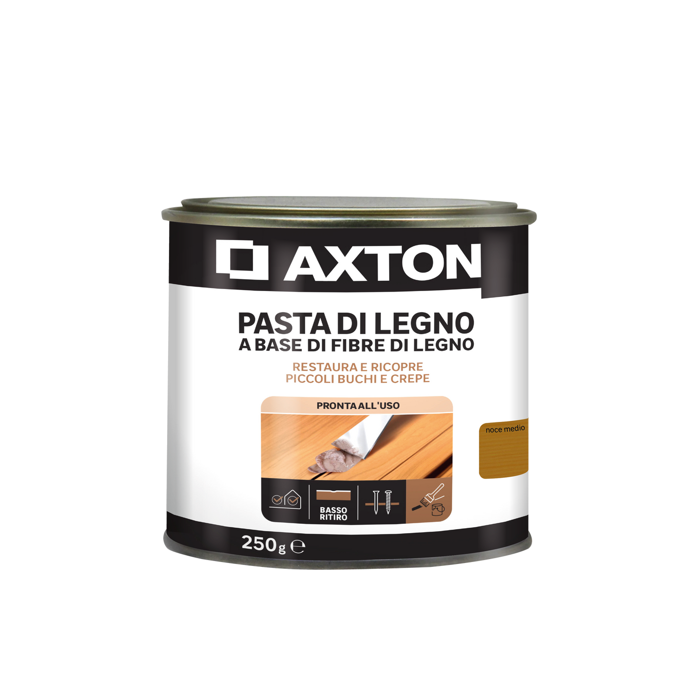 Axton wood filler paste, medium walnut, 250g