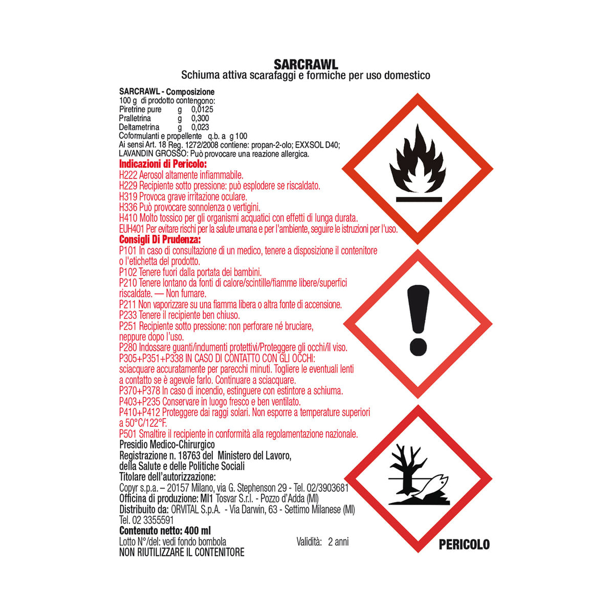 ANTI COCKROACH AND ANT FOAM 400 ML