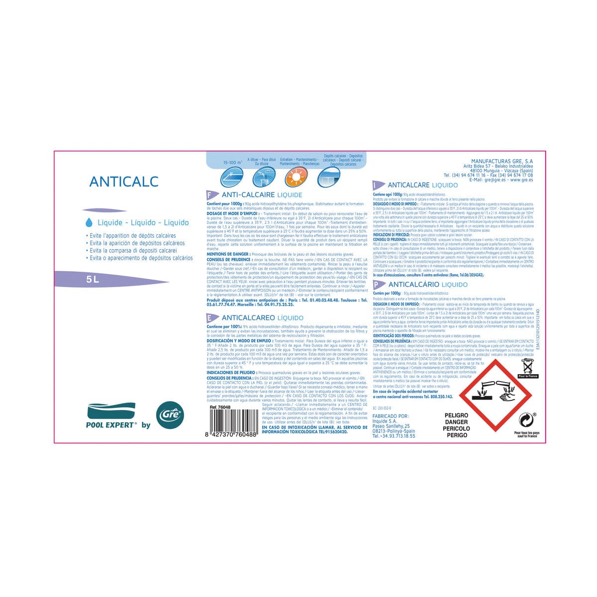 Bricocenter ANTICALCARE PER PISCINA DA 5LT