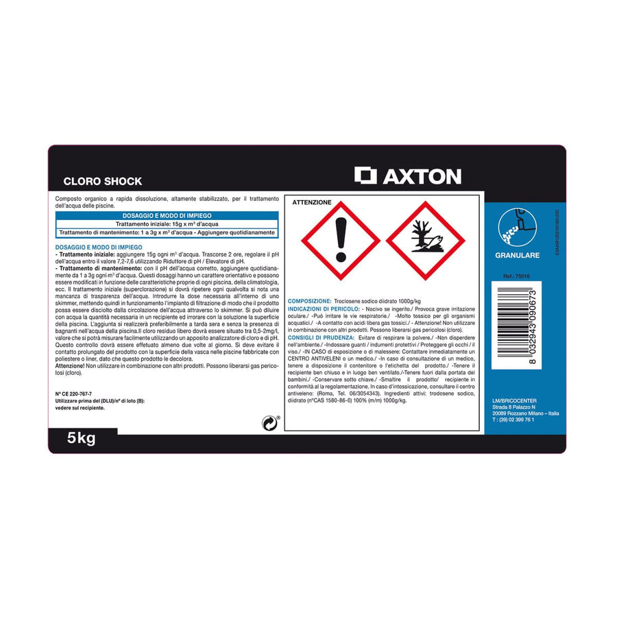 Bricocenter AXTON GRANULAR STRONG CHLORINE BOX 5 KG