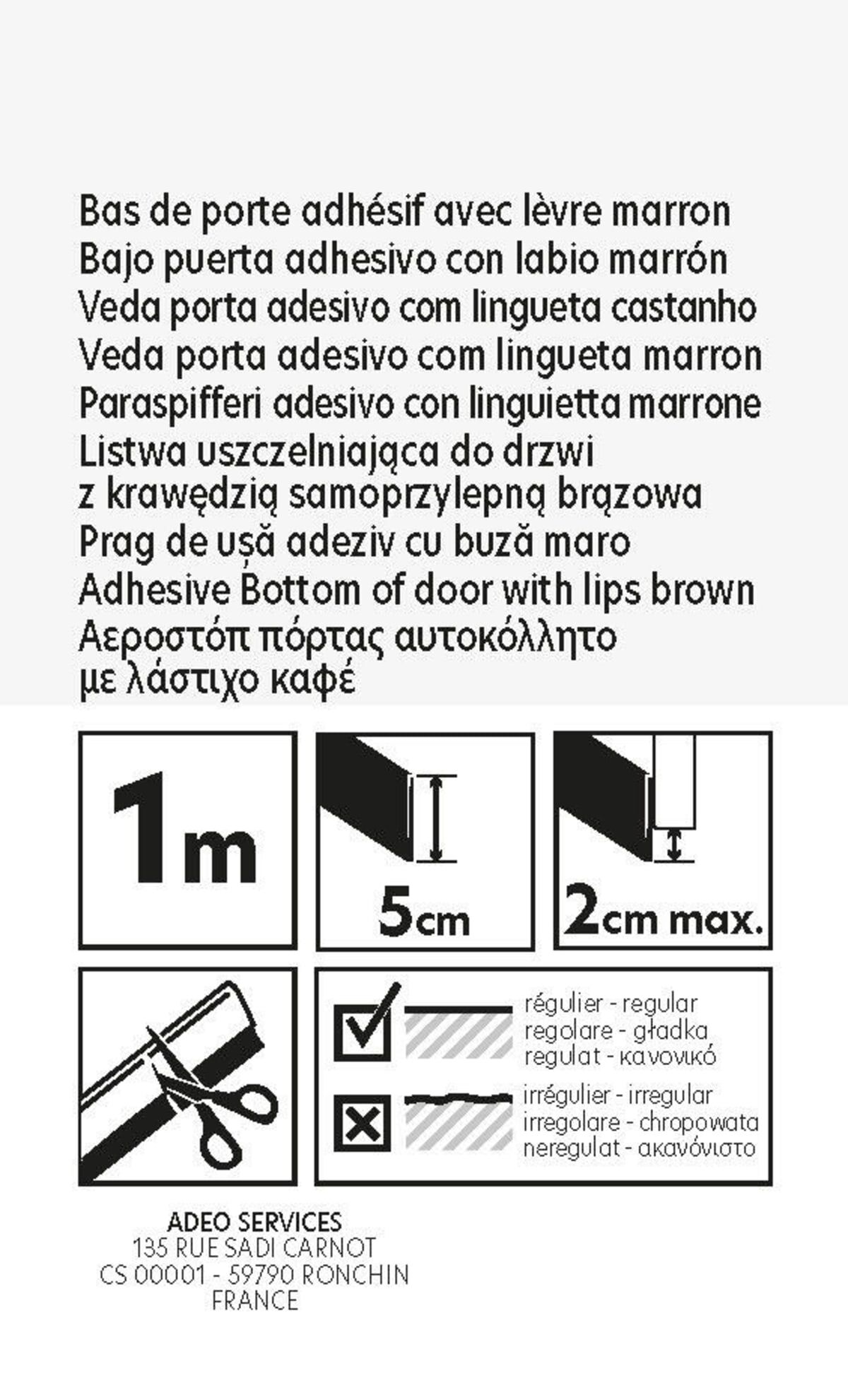 DOOR BOTTOM ADHESIVE BROWN 1MT
