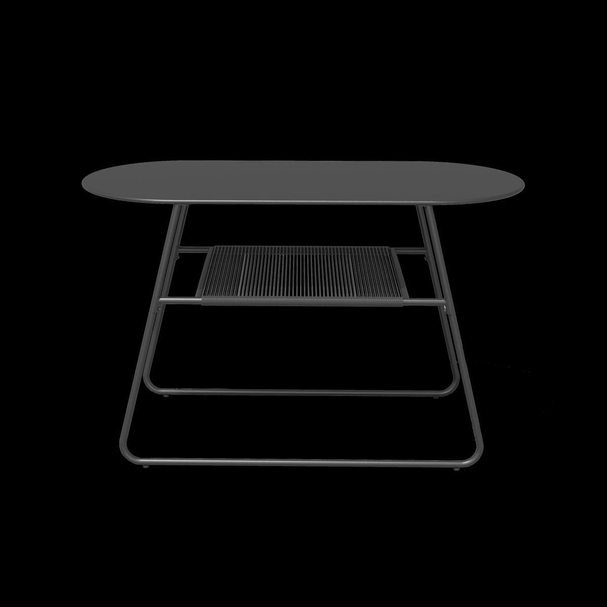 Bricocenter DUO TABLE NATERIAL steel and wicker 55X120X72H cm anthracite