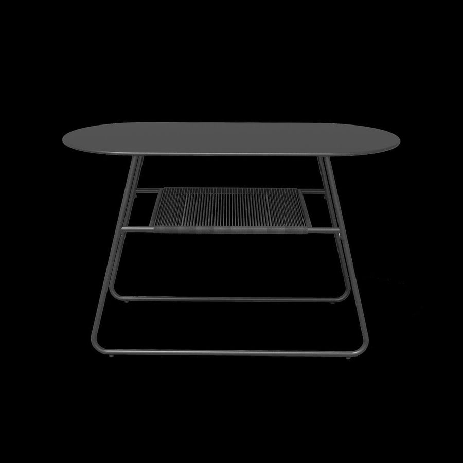 Bricocenter DUO TABLE NATERIAL steel and wicker 55X120X72H cm anthracite