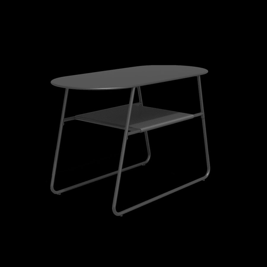 Bricocenter DUO TABLE NATERIAL steel and wicker 55X120X72H cm anthracite