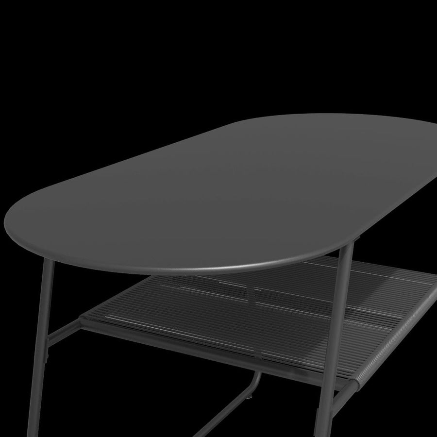 Bricocenter DUO TABLE NATERIAL steel and wicker 55X120X72H cm anthracite