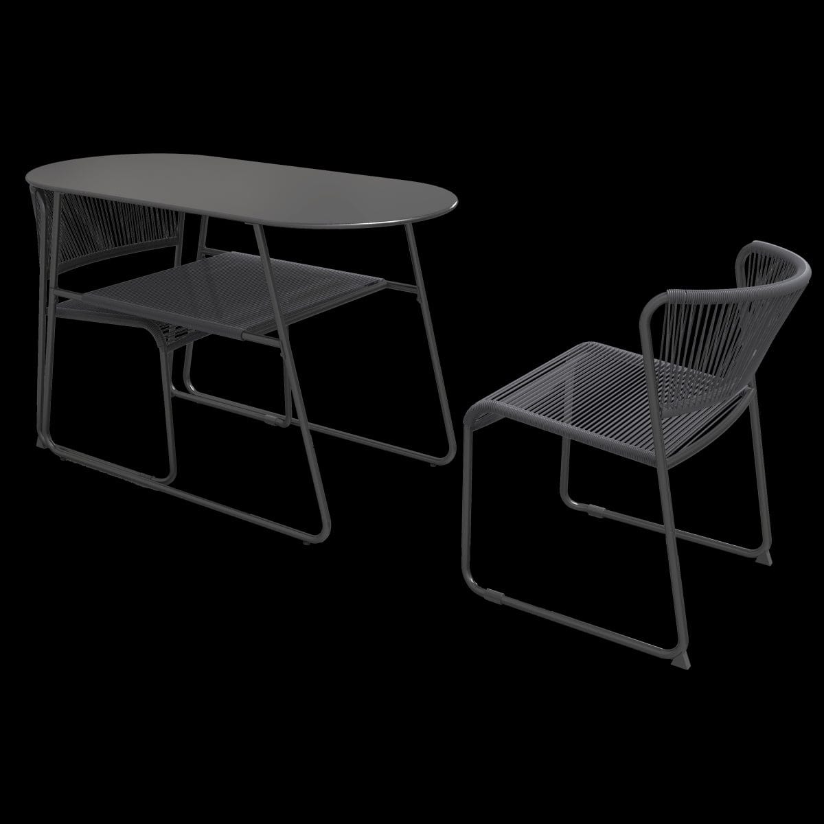 Bricocenter ARMCHAIR DUO NATERIAL Steel and wicker 50X59X71.5H cm anthracite