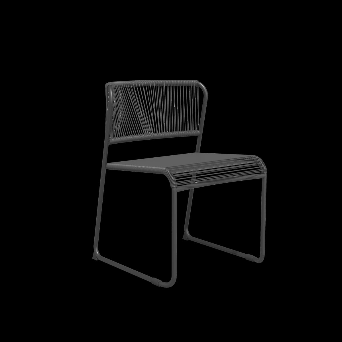 ARMCHAIR DUO NATERIAL Steel and wicker 50X59X71.5H cm anthracite