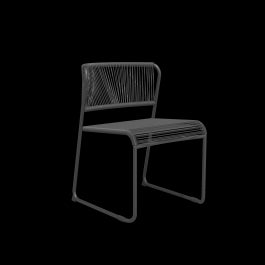 ARMCHAIR DUO NATERIAL Steel and wicker 50X59X71.5H cm anthracite