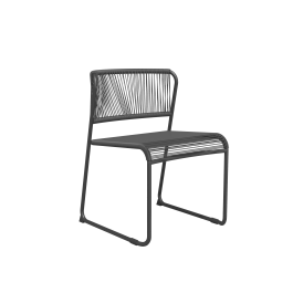 ARMCHAIR DUO NATERIAL Steel and wicker 50X59X71.5H cm anthracite