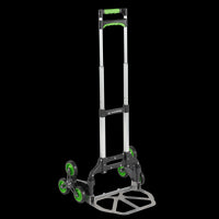 ALUMINIUM FOLDING STAIR TROLLEY STANDERS CAPACITY 70 KG WITH 3 WHEELS ON EACH SIDE