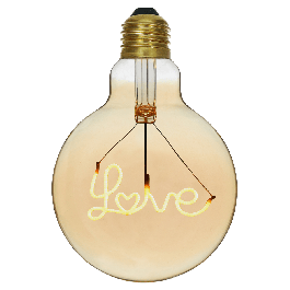 LOVE LED DECORATIVE BULB E27=21W GLOBE G125 AMBER WARM LIGHT