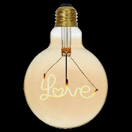 LOVE LED DECORATIVE BULB E27=21W GLOBE G125 AMBER WARM LIGHT