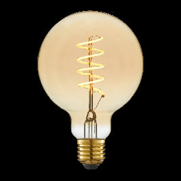 DECORATIVE LED BULB E27= 60W AMBER GLOBE