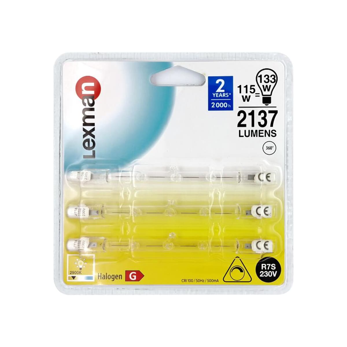 Bricocenter 3 R7S 118MM HALOGEN BULBS =150W