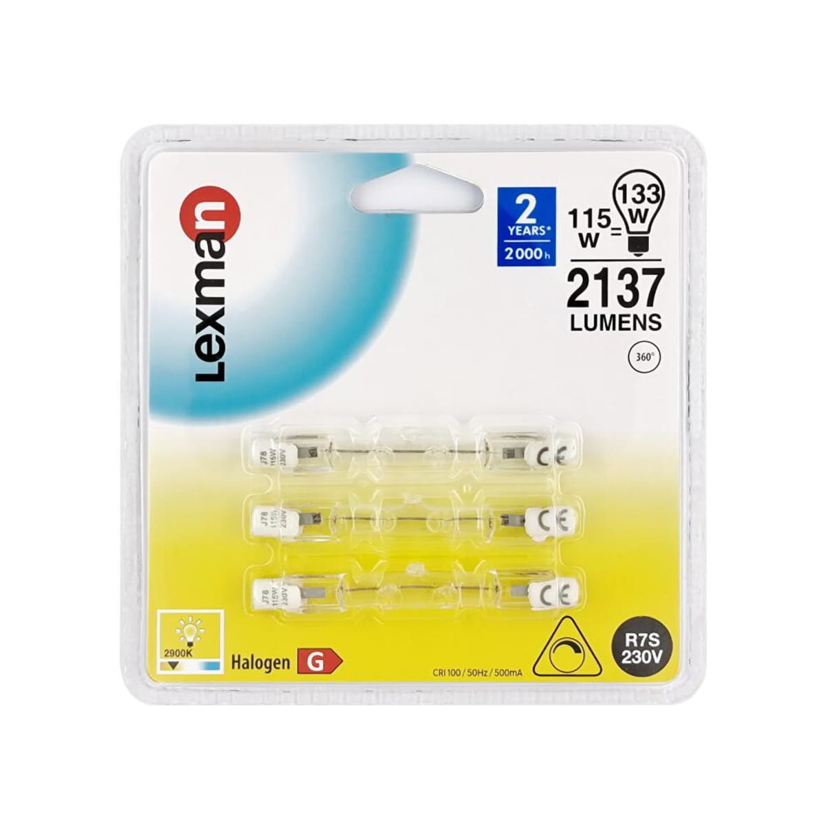 Bricocenter 3 HALOGEN BULBS R7S 150W 78MM 2137LM