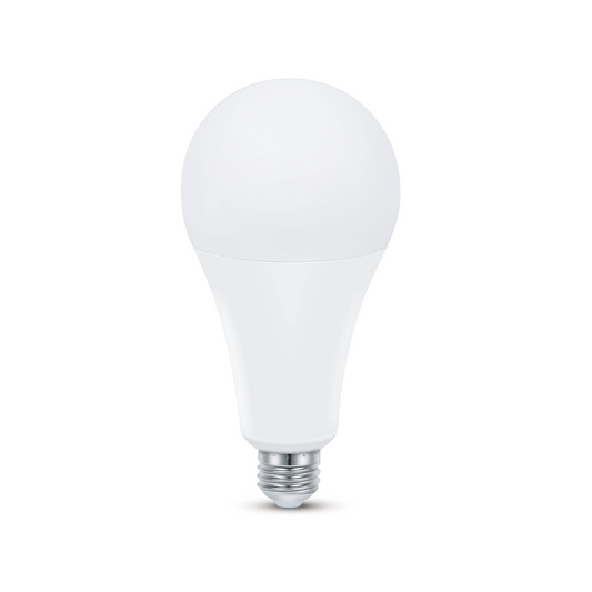 E27 LED bulb = 200W, frosted teardrop shape, natural light