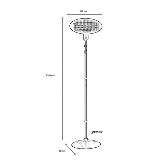 Bricocenter QUARTZ OUTDOOR HEATER POWER 0.65/1.3/2 KW PROTECTION IP34