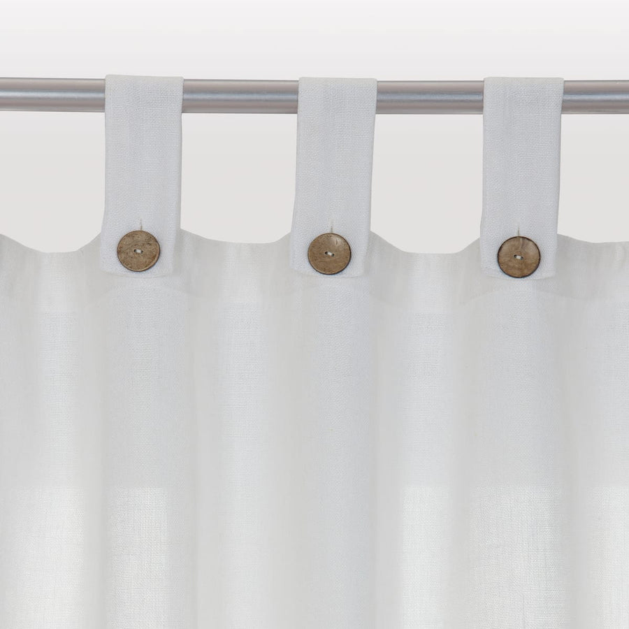 Bricocenter CHARLINA WHITE OPAQUE CURTAIN 140X280 WITH LOOPS AND BUTTONS