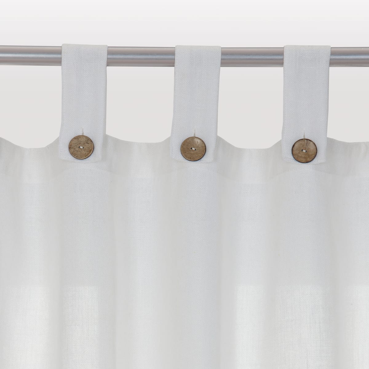 CHARLINA WHITE OPAQUE CURTAIN 140X280 WITH LOOPS AND BUTTONS