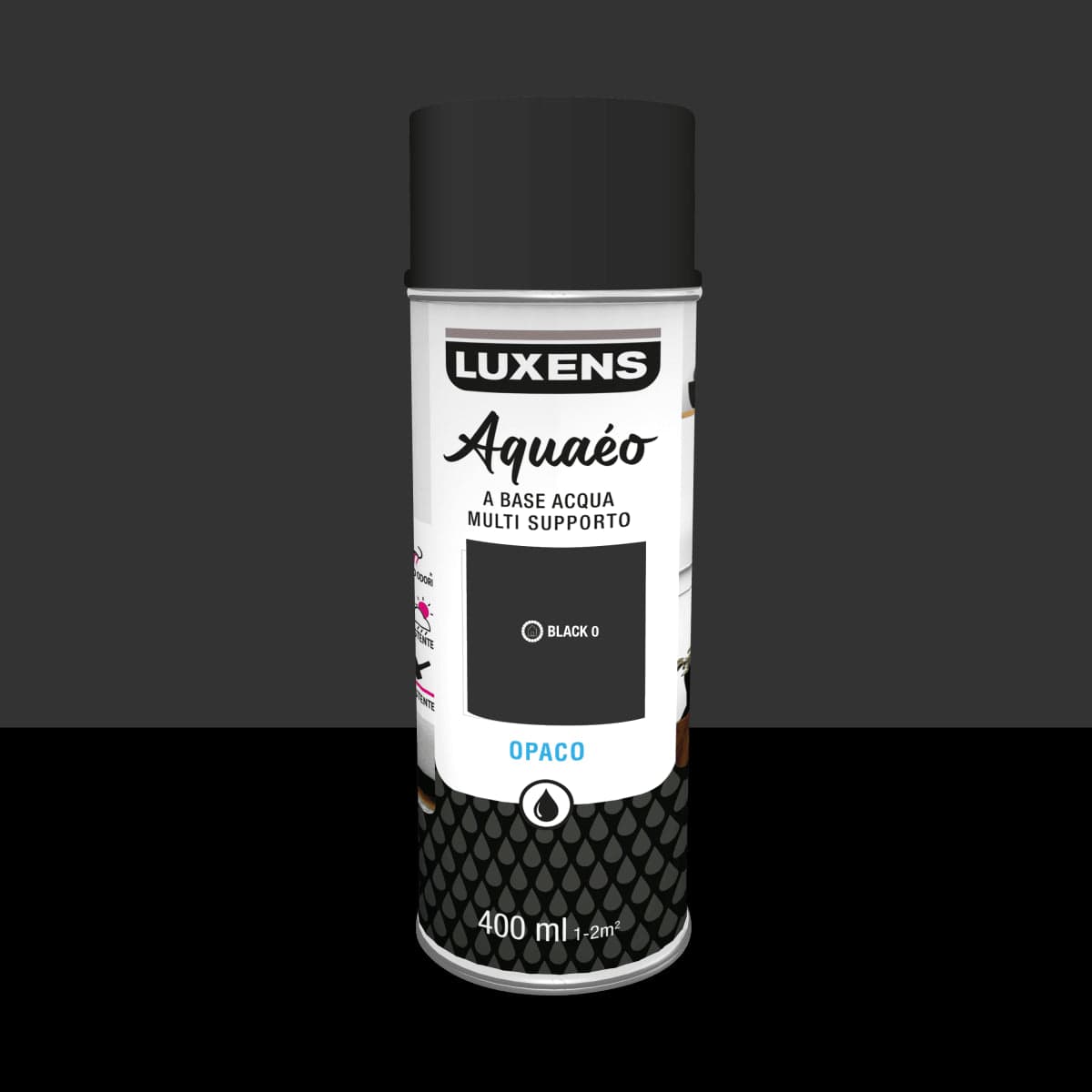 Bricocenter SPRAY BLACK MATTE WATER 400 ML LUXENS