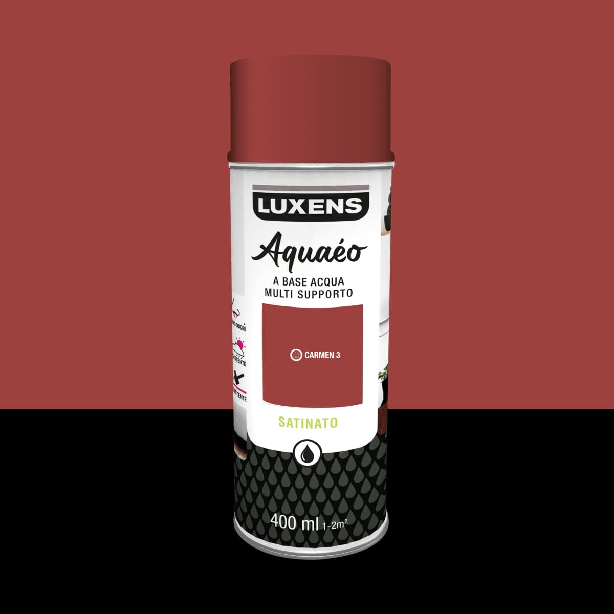 Bricocenter SPRAY RED 3 SATIN WATER 400 ML LUXENS