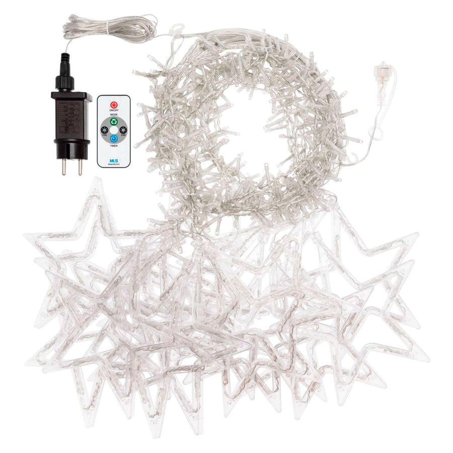 Bricocenter bright curtain 20 stars 620 led warm light 500xh105 cm indoor and outdoor use