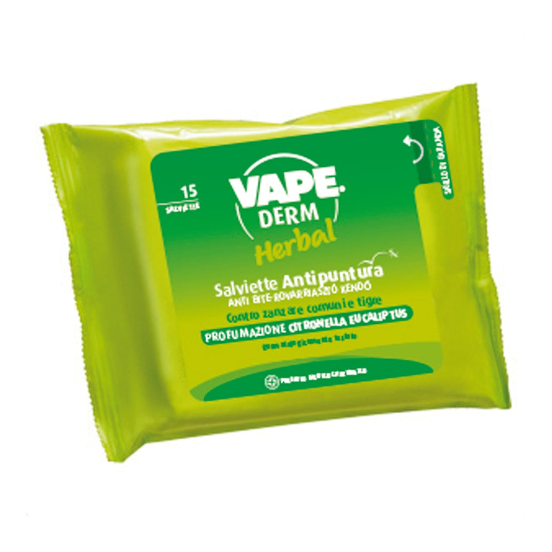 VAPE DERM HERBAL WIPES 15 PCS