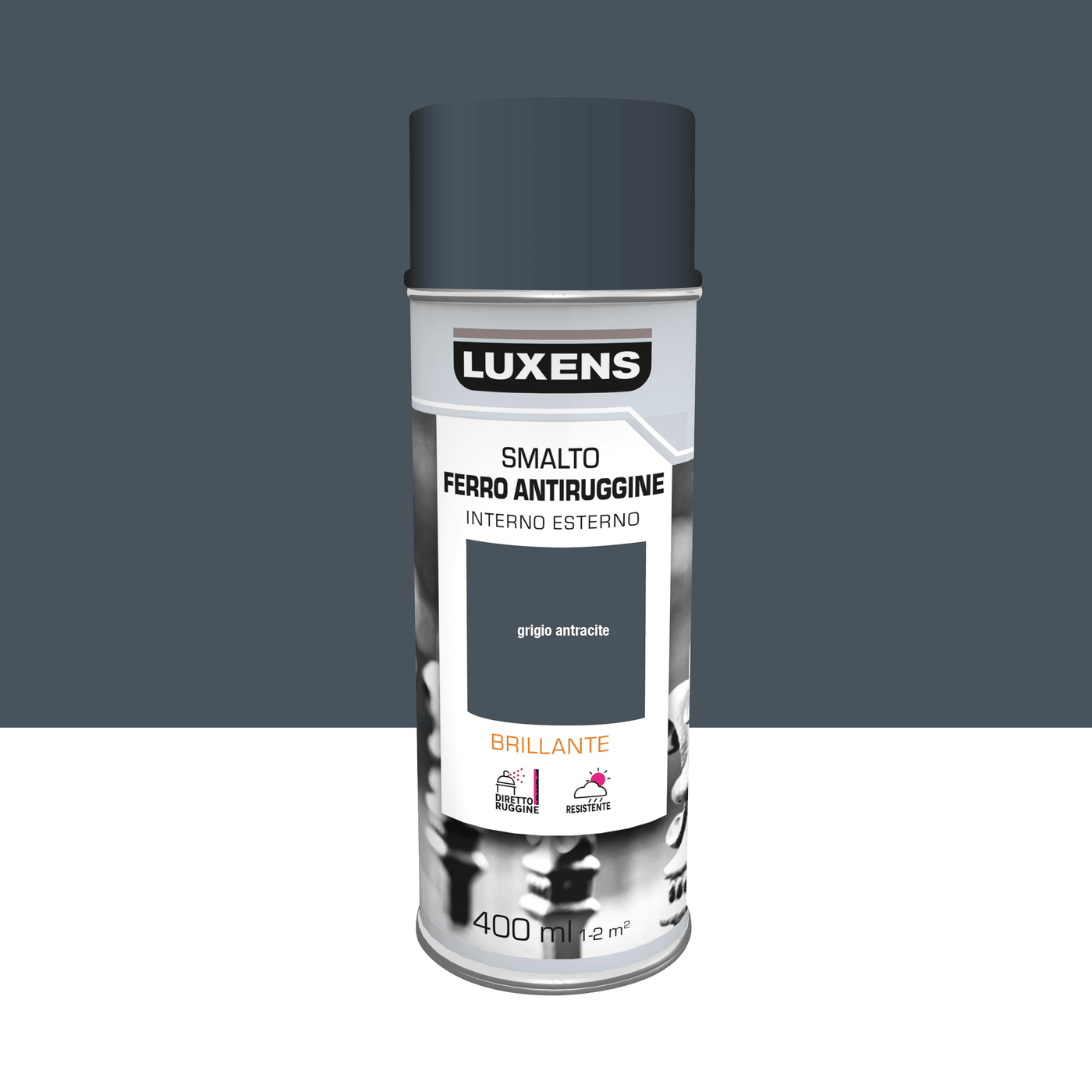 GLOSSY GRAY RUSTPROOFING SPRAY 400 ML LUXENS