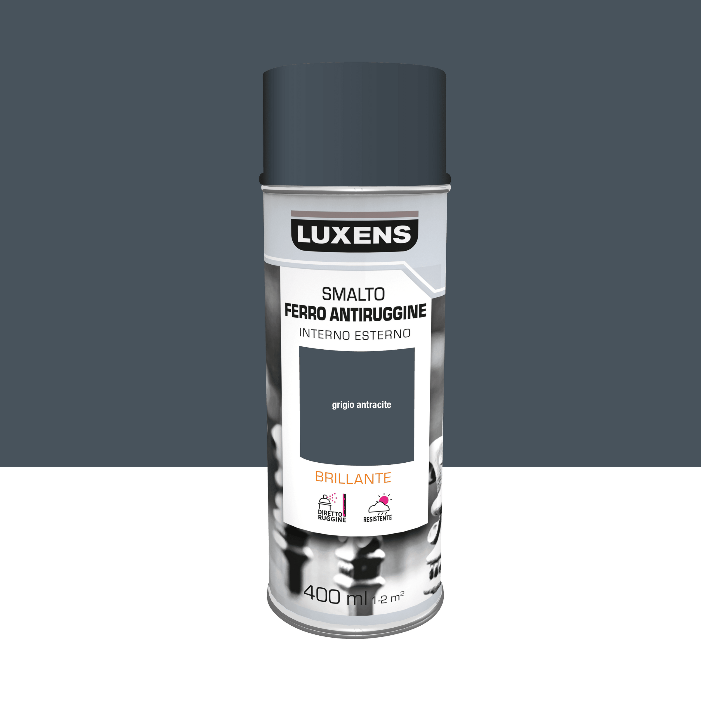 GLOSSY GRAY RUSTPROOFING SPRAY 400 ML LUXENS