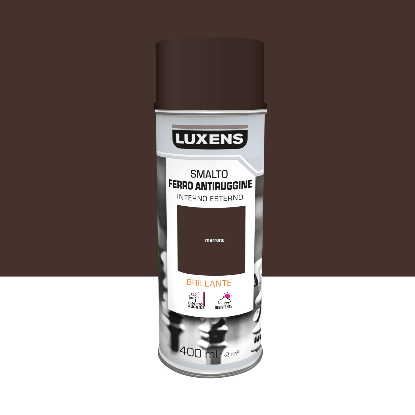 LUXENS GLOSSY BROWN ANTI-RUST SPRAY 400ML