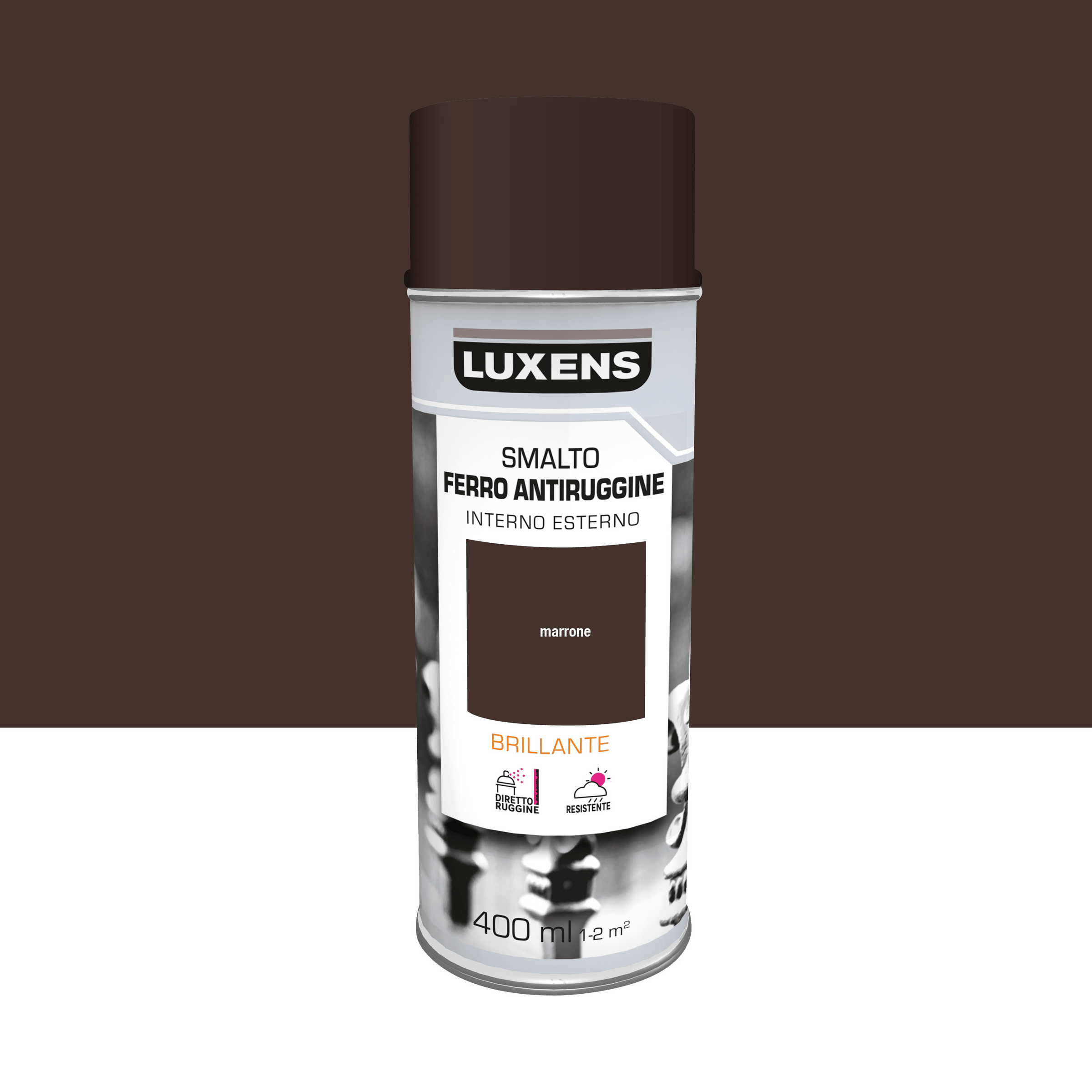 LUXENS GLOSSY BROWN ANTI-RUST SPRAY 400ML