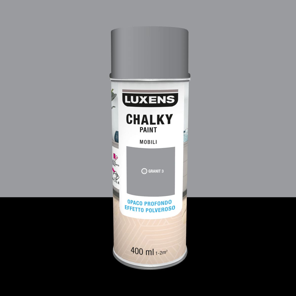 Bricocenter SPRAY CHALKY  GRIGIO GRANITO 3  OPACO 400 ML LUXENS