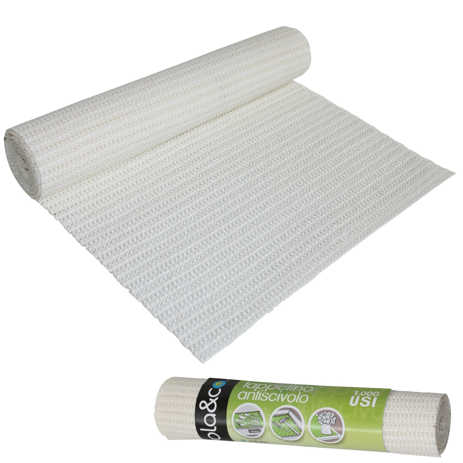 Ares white non-slip mat, 30 x 150 cm