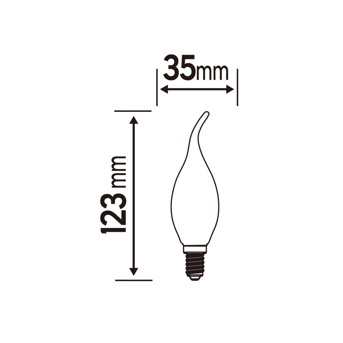LAMPADINA DECORATIVA LED E14=21W CANDELA AMBRATA