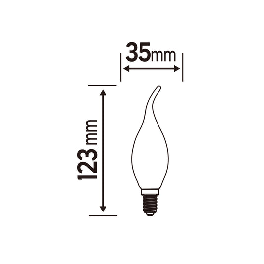 LAMPADINA DECORATIVA LED E14=21W CANDELA AMBRATA