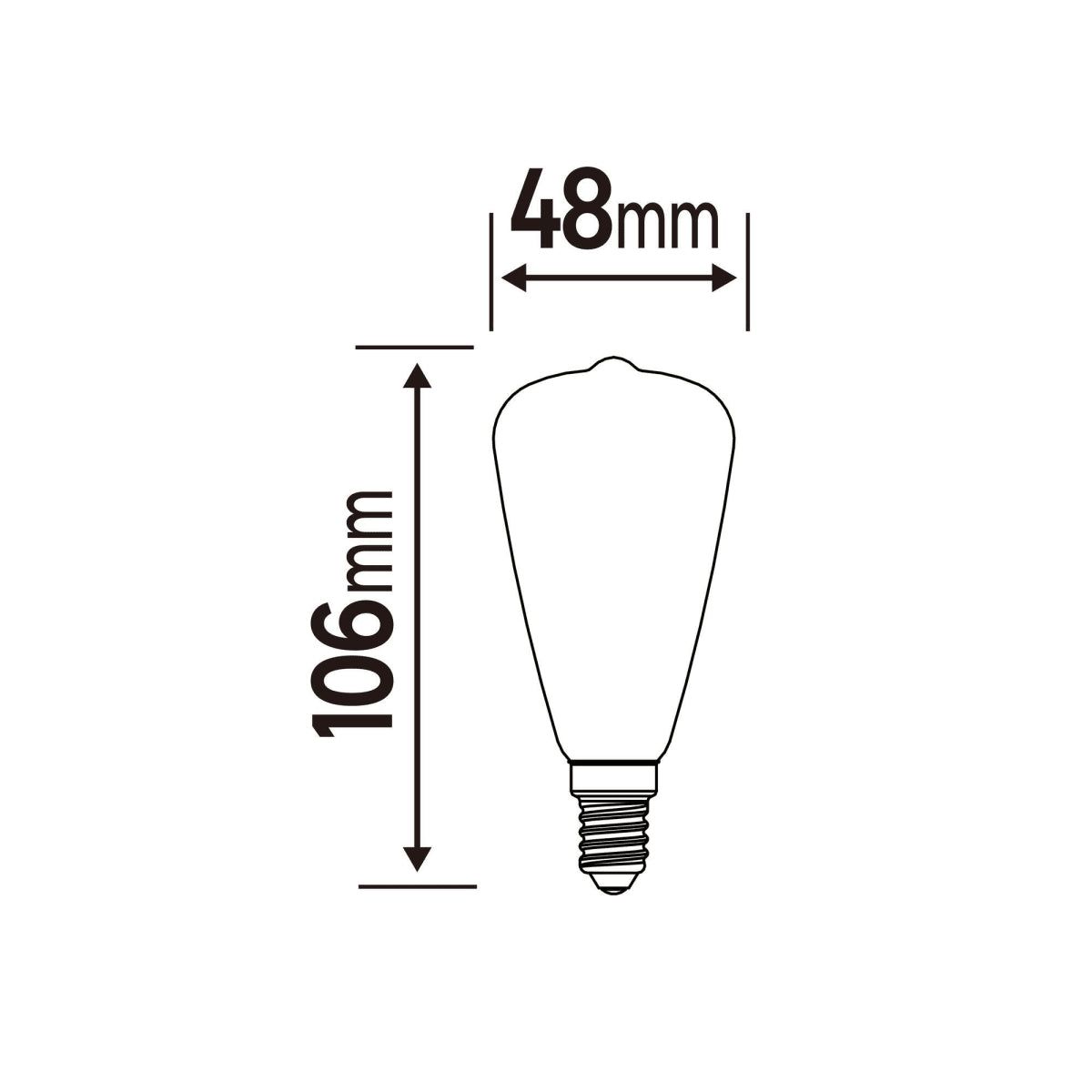 LAMPADINA DECORATIVA LED E14=40W AMBRATA  LUCE CALDA