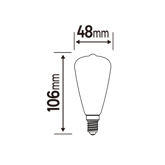 LAMPADINA DECORATIVA LED E14=40W AMBRATA  LUCE CALDA