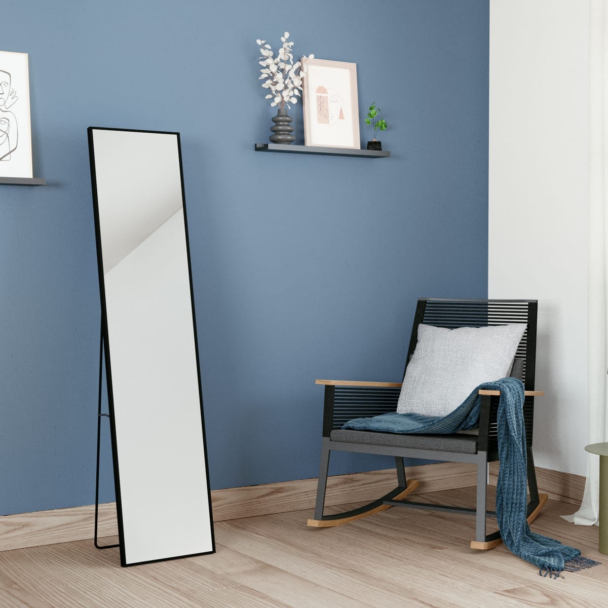 Bricocenter PSYCHE MIRROR METAL BLACK 35X151.5CM