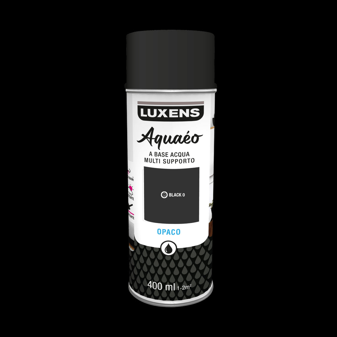 SPRAY BLACK MATTE WATER 400 ML LUXENS