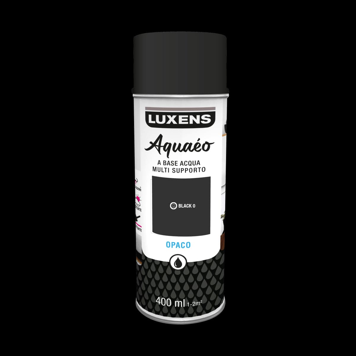 Bricocenter SPRAY BLACK MATTE WATER 400 ML LUXENS