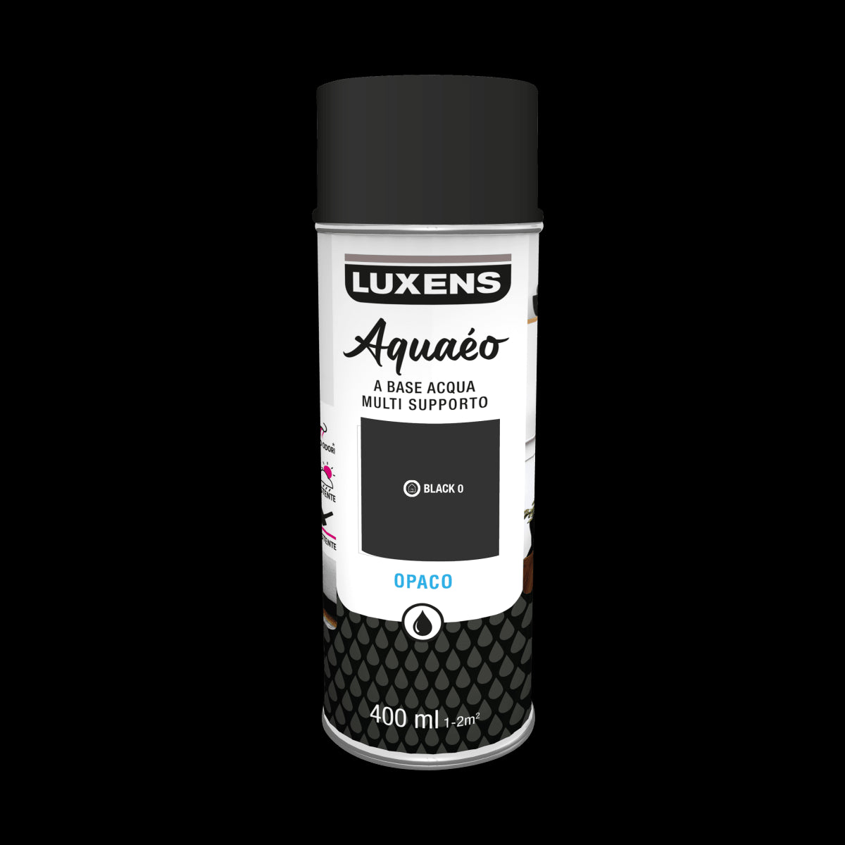 SPRAY MATT BLACK WATER 400 ML LUXENS