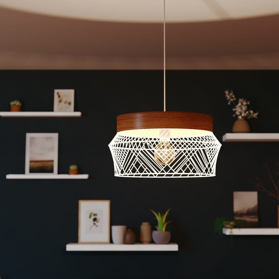 Bricocenter KANEL METAL AND WOOD CHANDELIER WHITE E27=46W