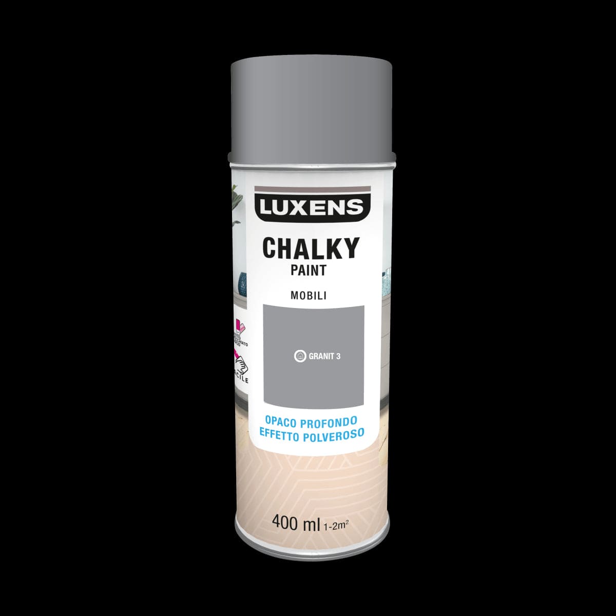 Bricocenter SPRAY CHALKY  GRIGIO GRANITO 3  OPACO 400 ML LUXENS