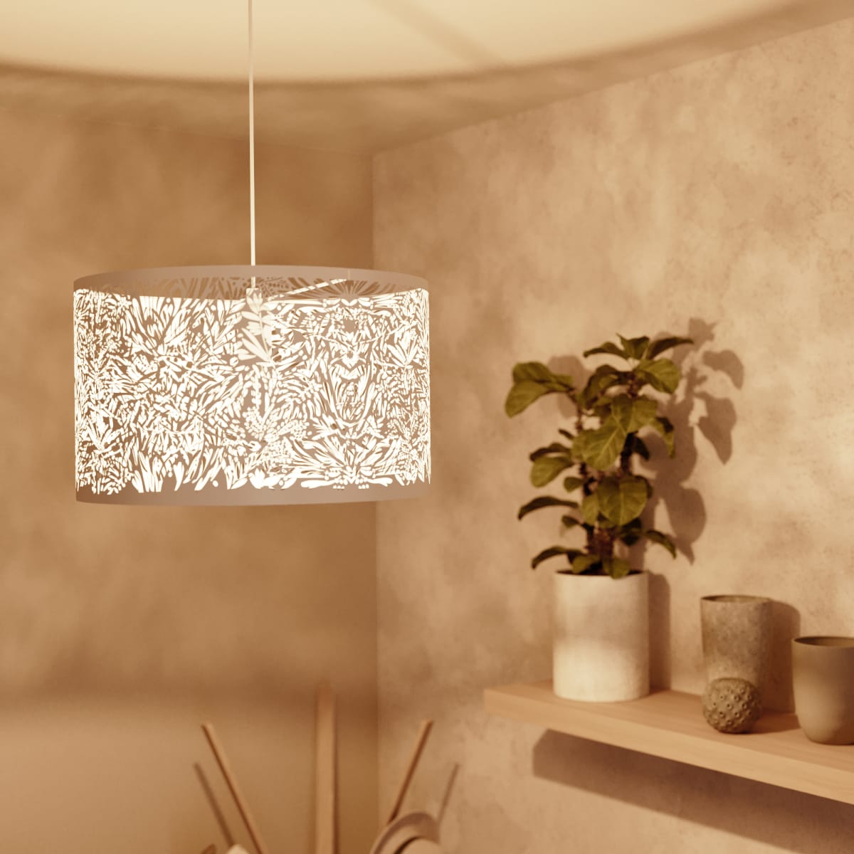 FRELLA METAL CHANDELIER WHITE D38 E27=60W